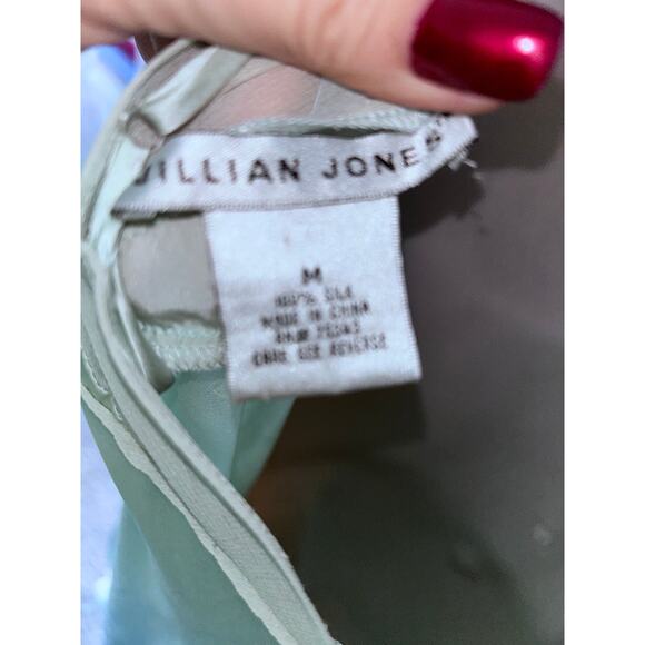 EUC Vintage Jillian Jones Light Green Bias Cut 100% Silk Nightgown fits a SMALL - Picture 9 of 12